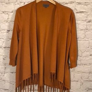 VINTAGE JOSEPH A ORANGE CARDIGAN W/TASSELS